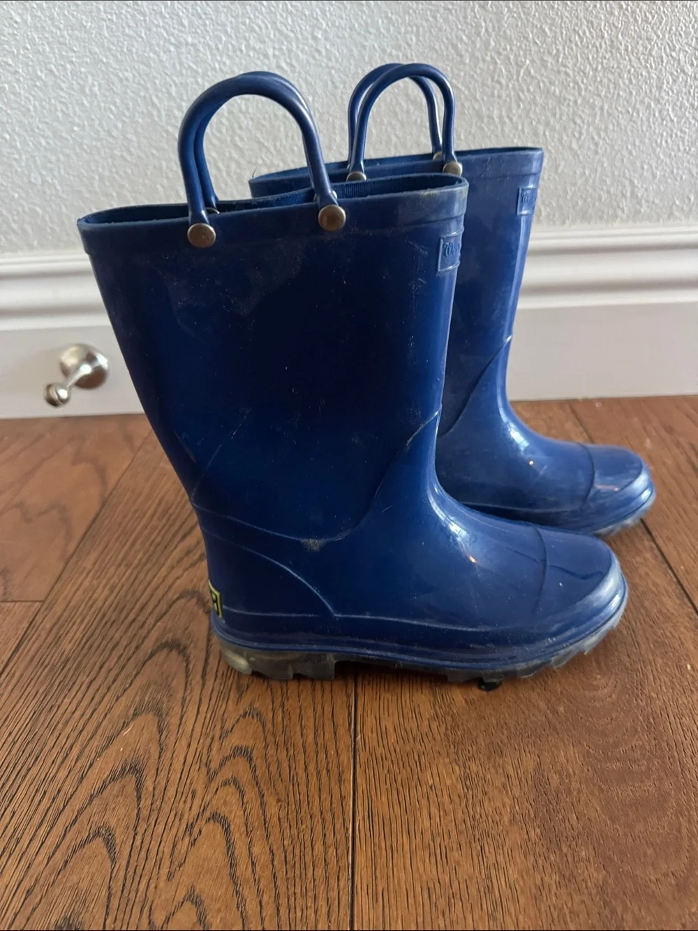 Western Chief Kids Blue Rain Boots with Pull Handles